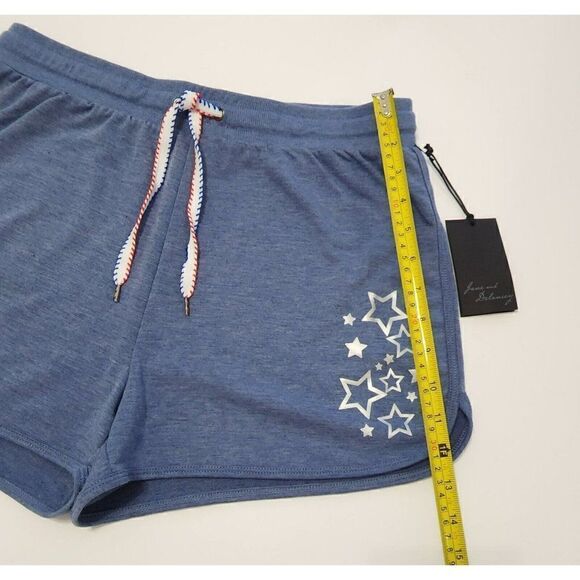 NWT - Jane and Delancey Shorts - M - Blue 4th of July with Silver Stars - Picture 3 of 6